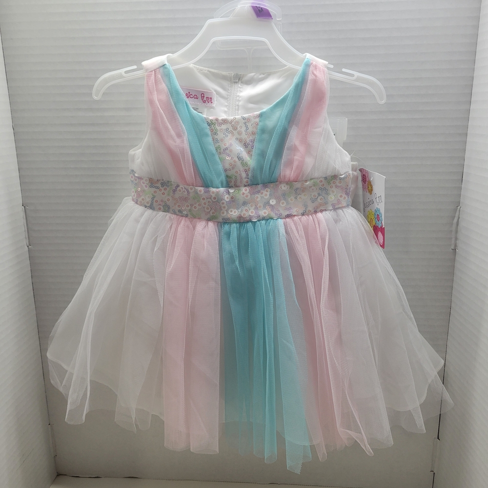 Jessica Ann 12M Pastel Tulle Party Dress 2-Piece Set NWT